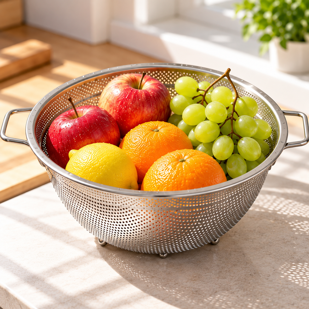 🥗 Stainless Steel Colander | Fine-Mesh Kitchen Strainer | Everyday Food Prep