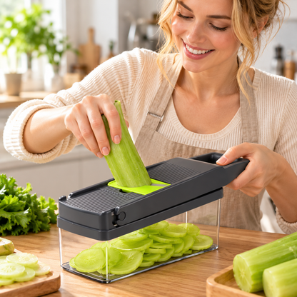 🥕 Multi-Function Vegetable Slicer | Stainless Steel Prep Tool | Fast Kitchen Cutting | Home Cook Essential | Clean Even Slices