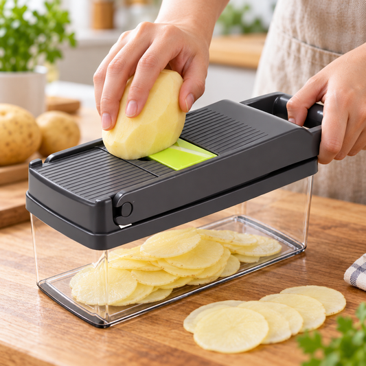 🥕 Multi-Function Vegetable Slicer | Stainless Steel Prep Tool | Fast Kitchen Cutting | Home Cook Essential | Clean Even Slices