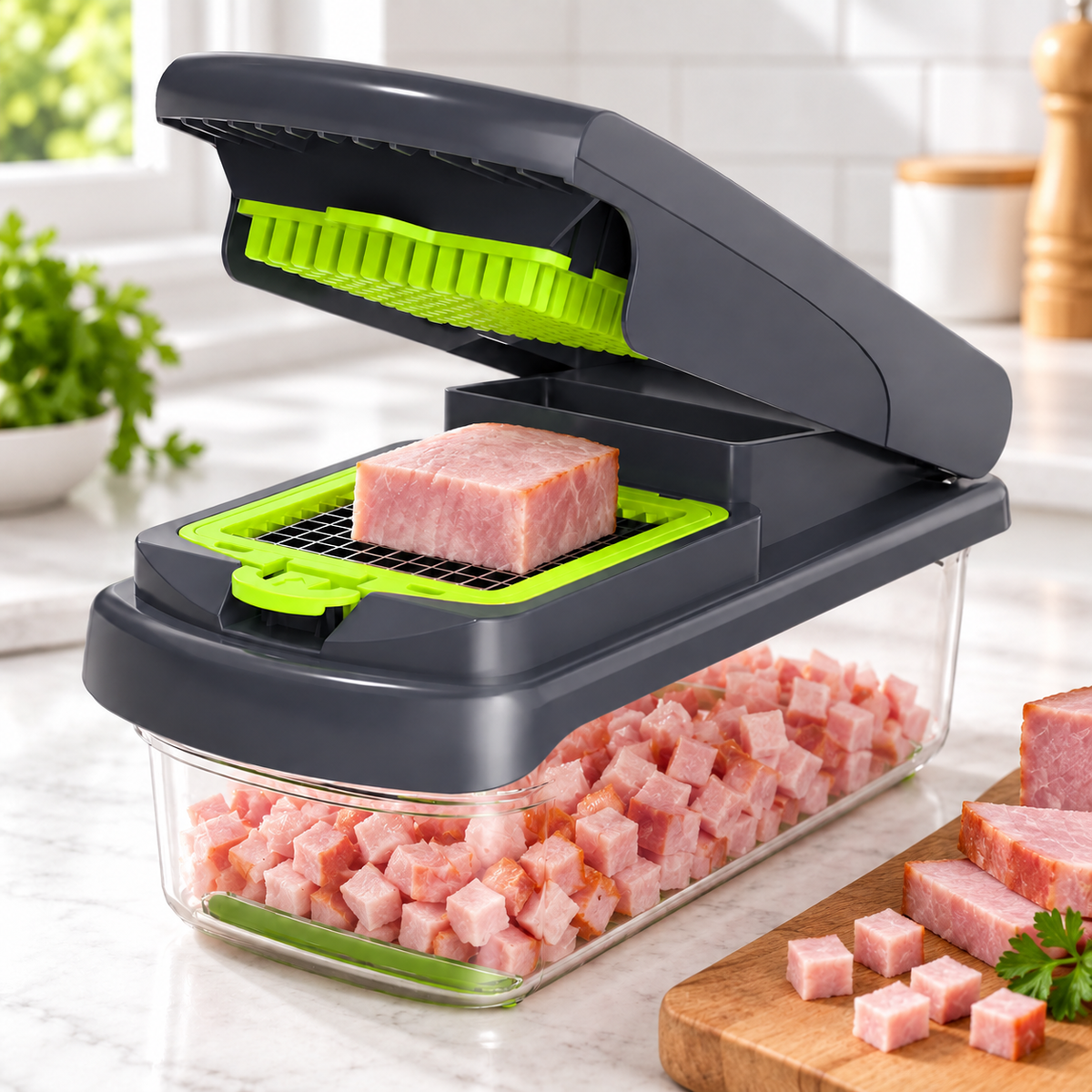 🥗 Food Chopper | Stainless Steel Cutting Grid | Quick Effortless Meal Prep