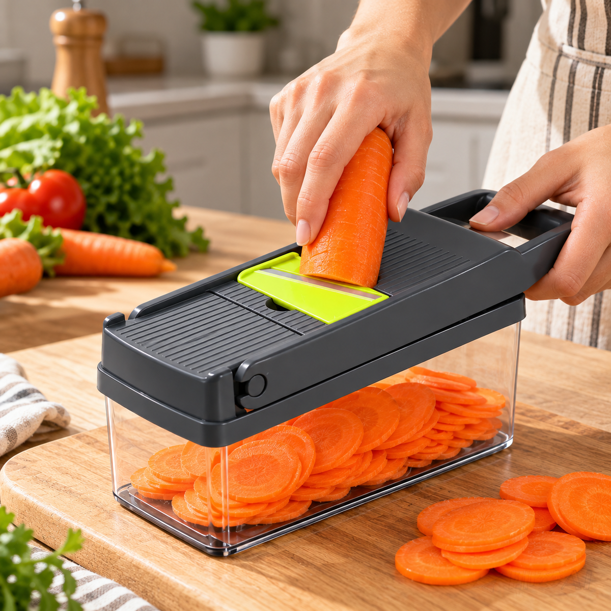 🥕 Multi-Function Vegetable Slicer | Stainless Steel Prep Tool | Fast Kitchen Cutting | Home Cook Essential | Clean Even Slices