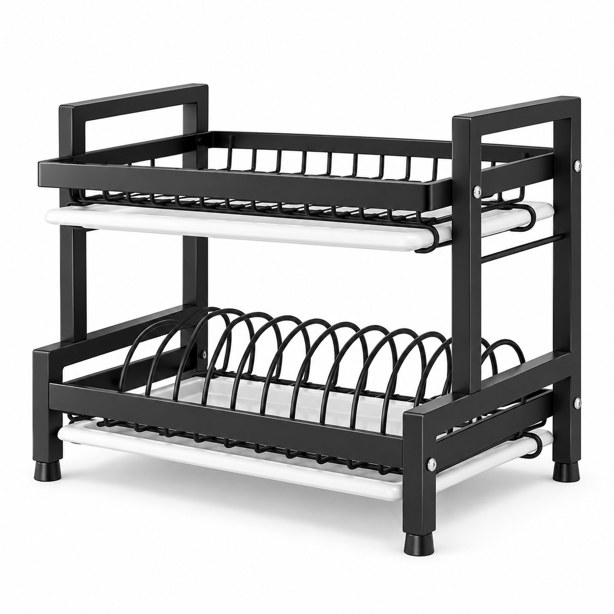 🍽️ 2-Tier Dish Drying Rack | Space-Saving Kitchen Organizer | Countertop Storage
