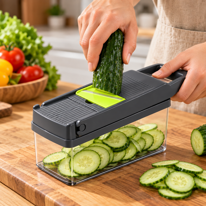 🥕 Multi-Function Vegetable Slicer | Stainless Steel Prep Tool | Fast Kitchen Cutting | Home Cook Essential | Clean Even Slices