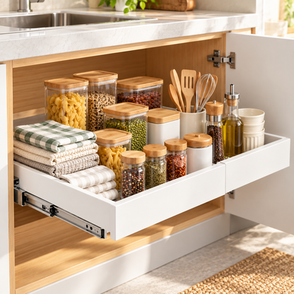 🍳 Expandable Cookware Organizer | Adjustable Kitchen Storage Rack