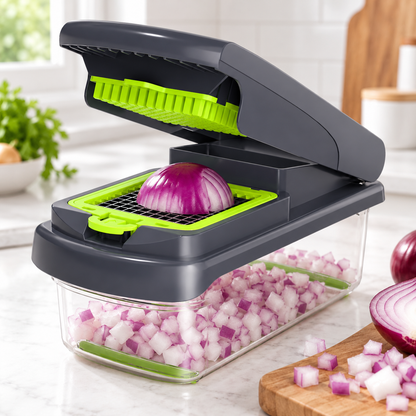 🥗 Food Chopper | Stainless Steel Cutting Grid | Quick Effortless Meal Prep