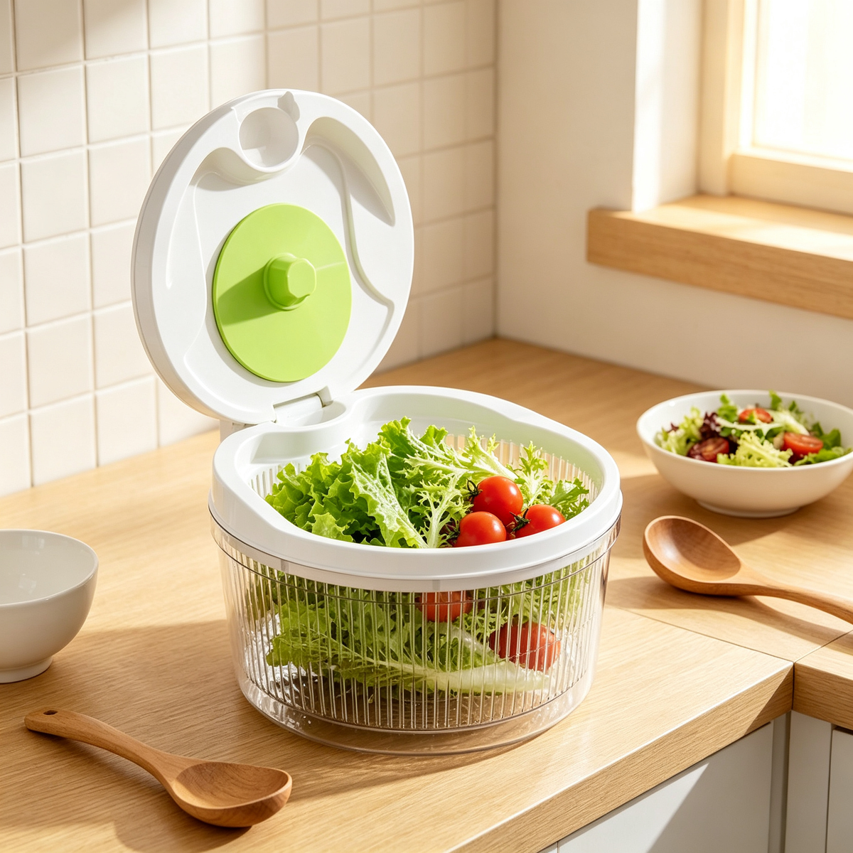 🥗 Salad Spinner | Clear Food-Grade Bowl | Everyday Kitchen Prep