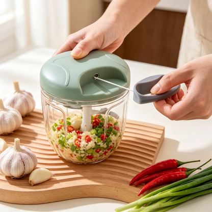 🧄 Manual Garlic Chopper | Stainless Steel Blades | Everyday Kitchen Prep