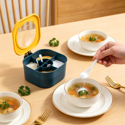 🧂 Seasoning Organizer | Four-Compartment Storage | Everyday Kitchen Prep