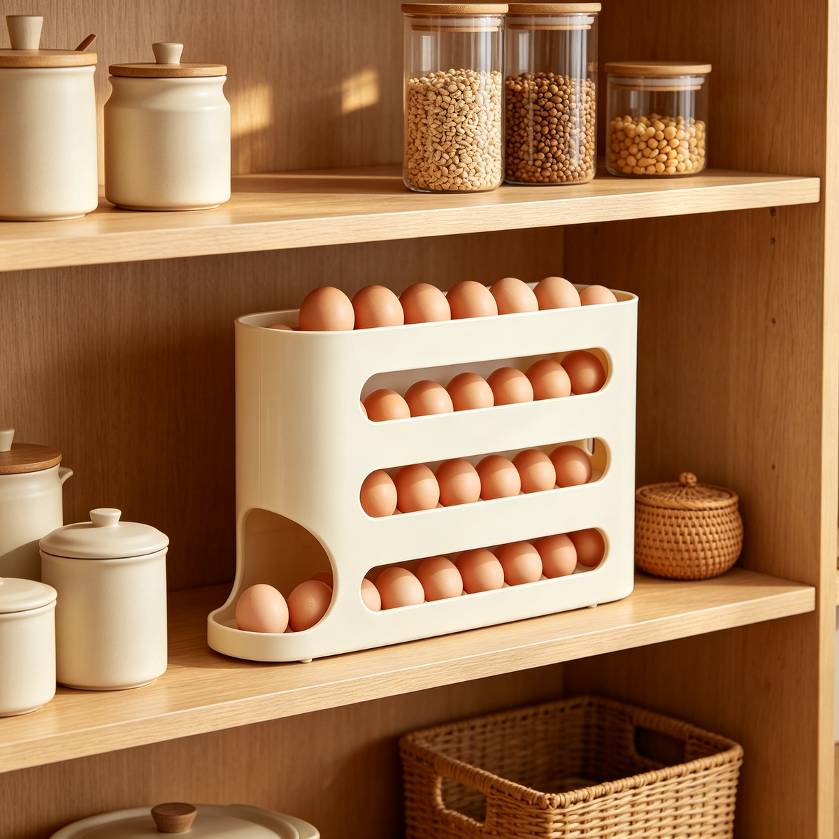 🥚 Egg Organizer | Space-Saving Storage | Fridge & Countertop Use