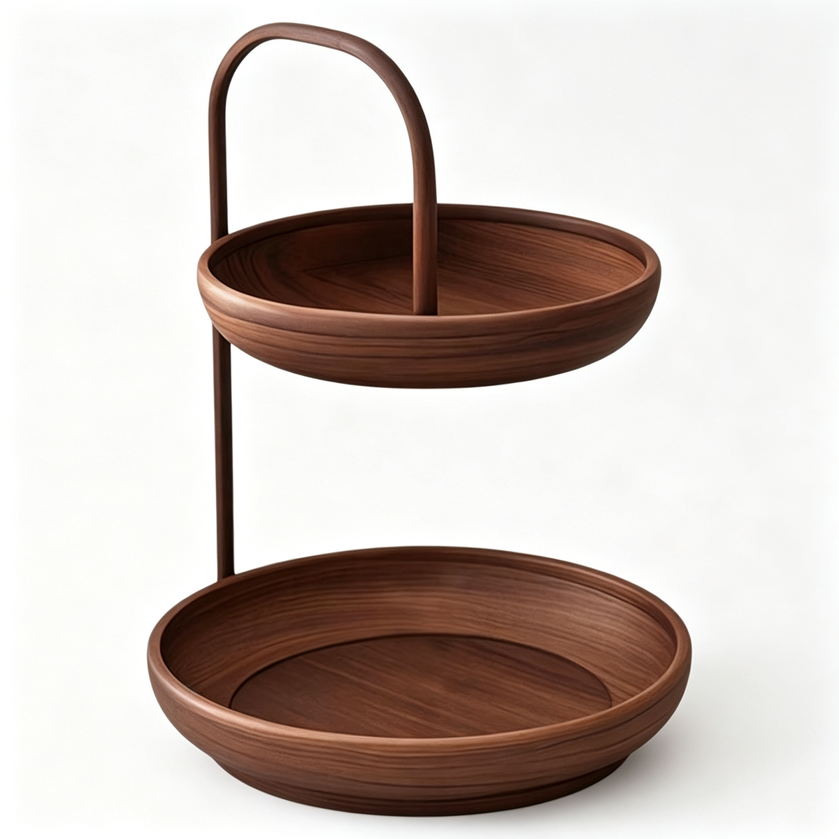 🌰 Tiered Organizer | Walnut Wood Design | Kitchen & Countertop Storage