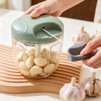 🧄 Manual Garlic Chopper | Stainless Steel Blades | Everyday Kitchen Prep
