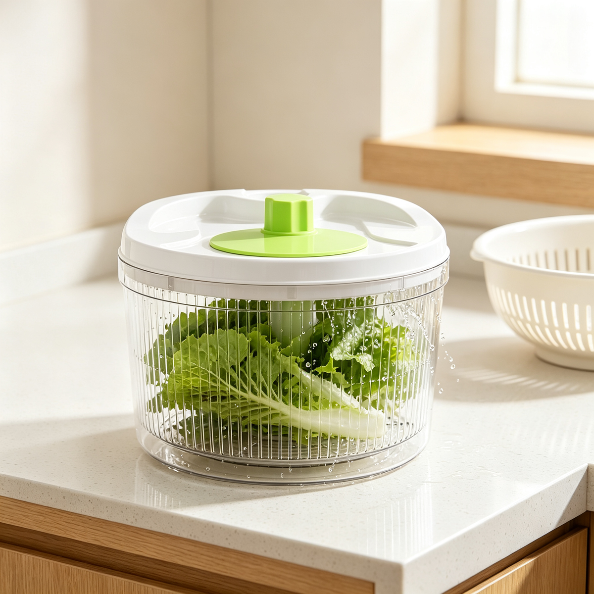 🥗 Salad Spinner | Clear Food-Grade Bowl | Everyday Kitchen Prep