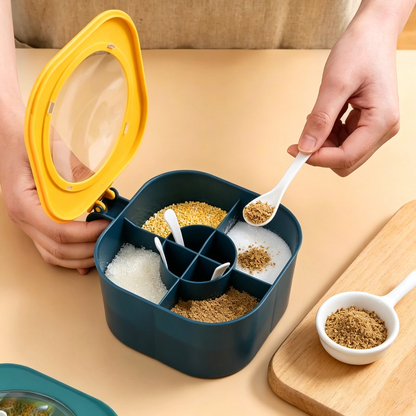 🧂 Seasoning Organizer | Four-Compartment Storage | Everyday Kitchen Prep