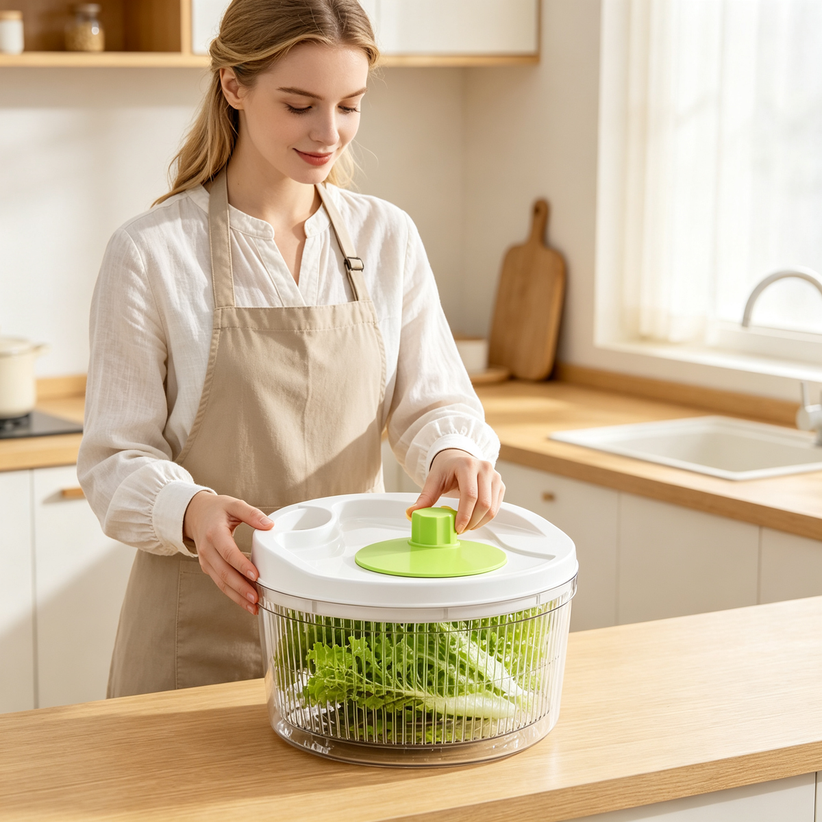 🥗 Salad Spinner | Clear Food-Grade Bowl | Everyday Kitchen Prep