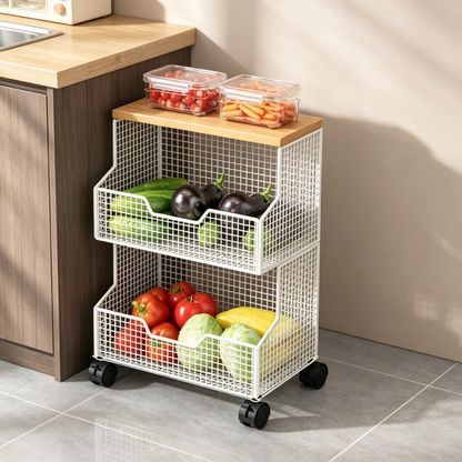 🥕 Kitchen Storage Rack | Metal Mesh Design | Pantry Organization