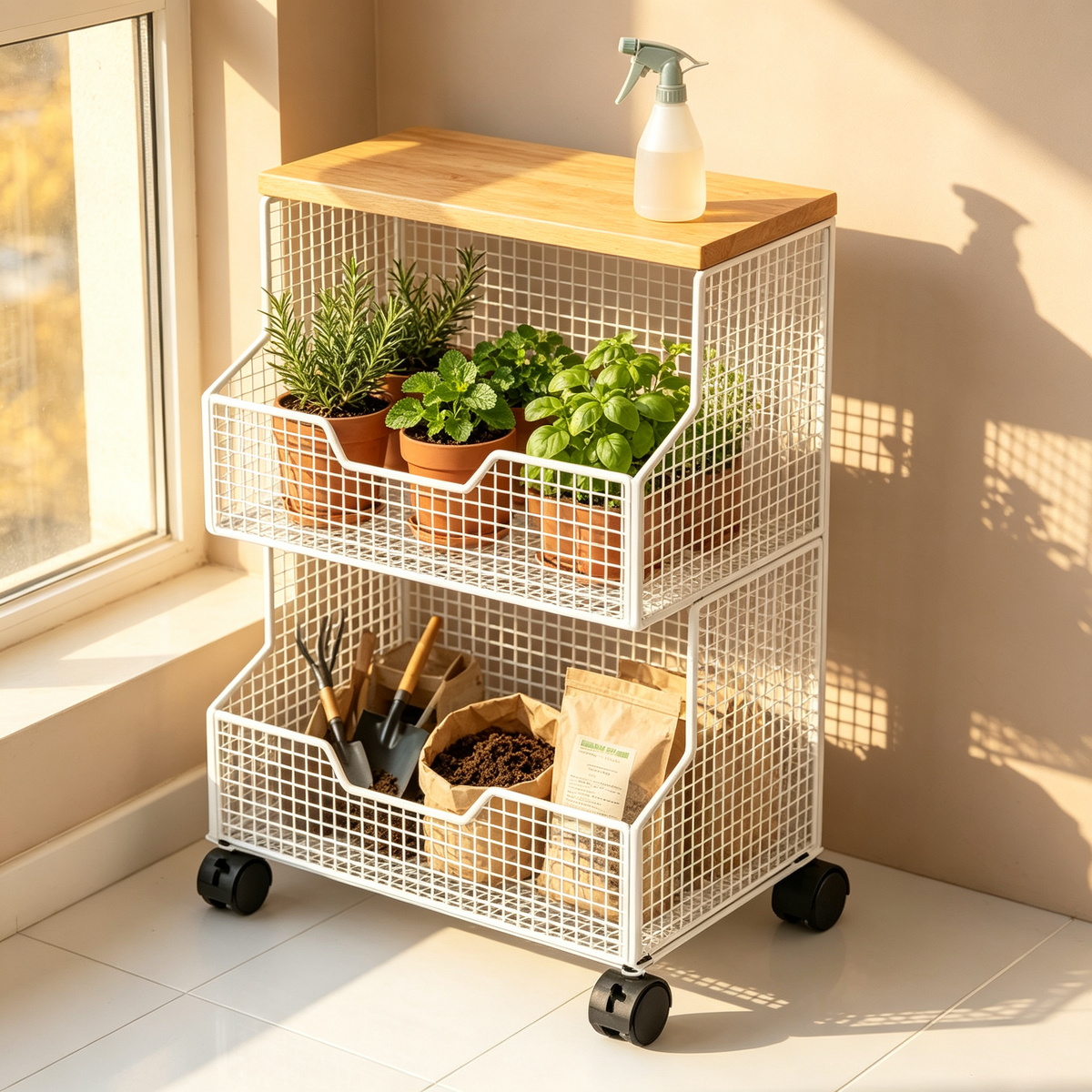 🥕 Kitchen Storage Rack | Metal Mesh Design | Pantry Organization