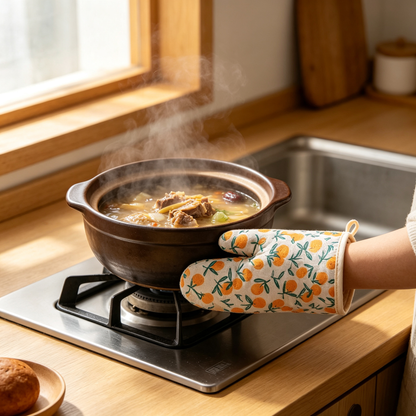 🔥 Heat-Resistant Oven Mitt | Soft Insulated Fabric | Everyday Kitchen Cooking