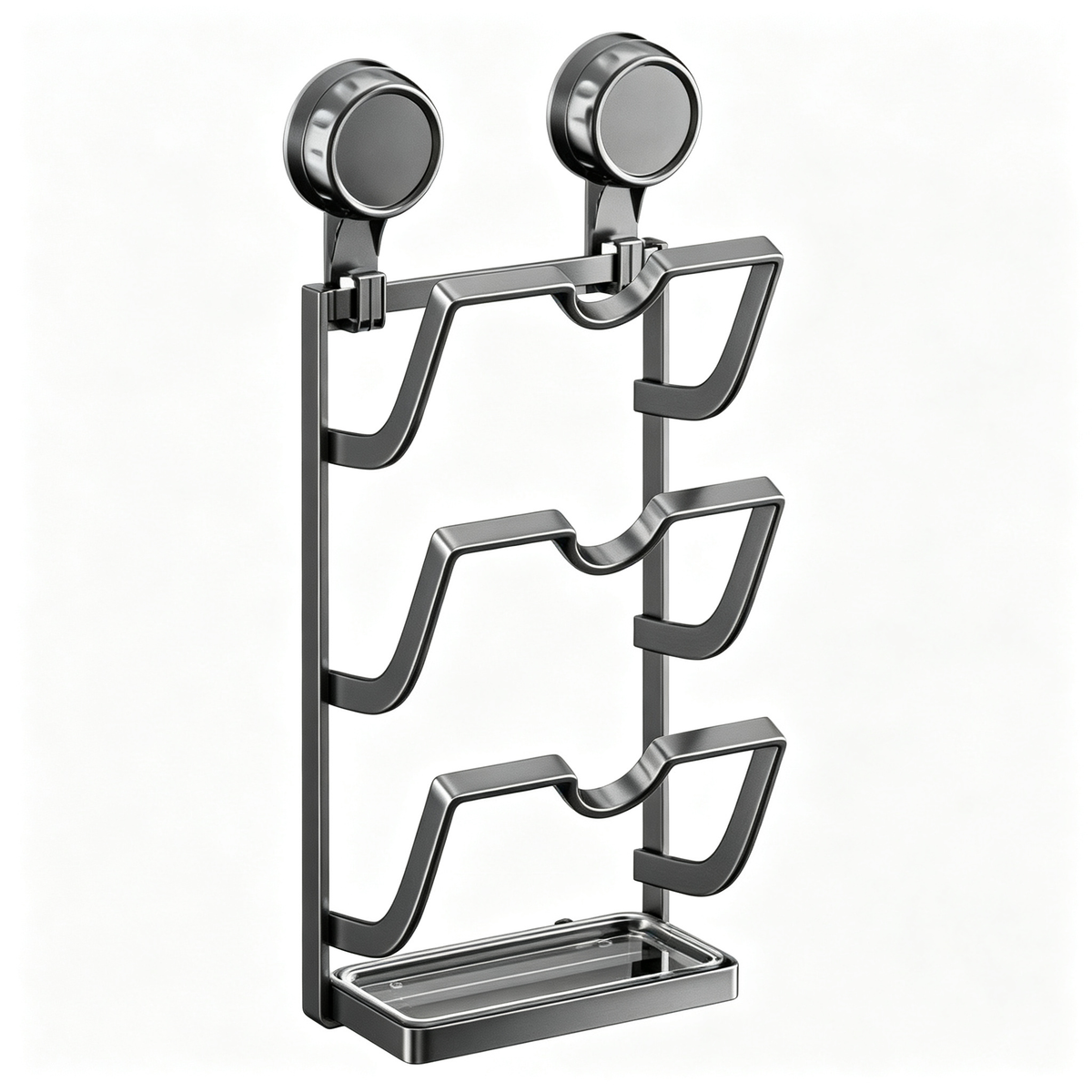 🍳 Wall-Mounted Pot Lid Rack | Space-Saving Metal Organizer | Kitchen Storage