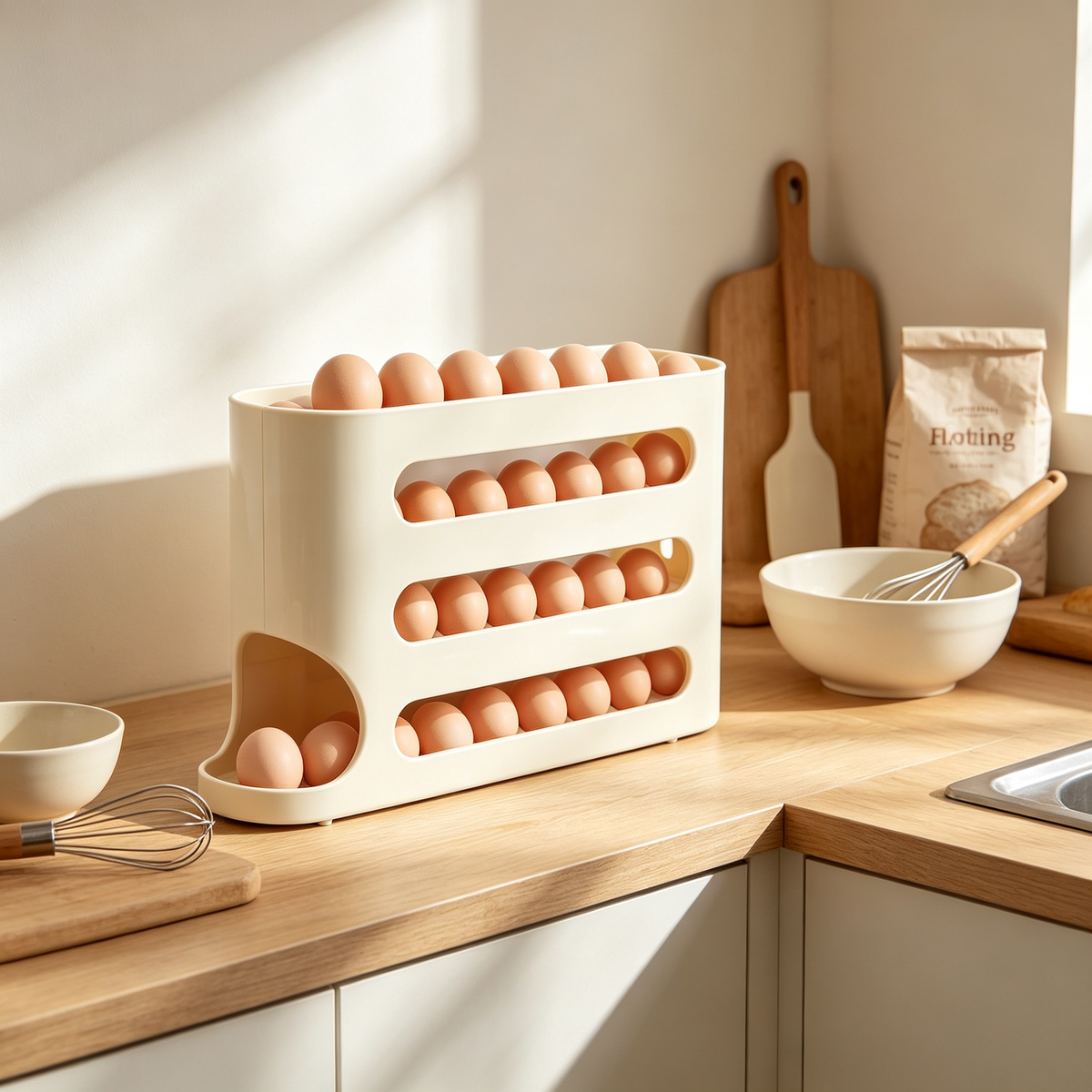 🥚 Egg Organizer | Space-Saving Storage | Fridge & Countertop Use